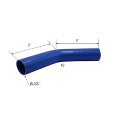INS.800.25045D Silicone Coolant Elbow 45 Deg. 2.50" id X 9" Legs